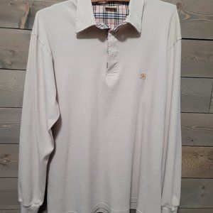 Long Sleeve Tan Shirt With Plaid Collar Mens 2XL Soft